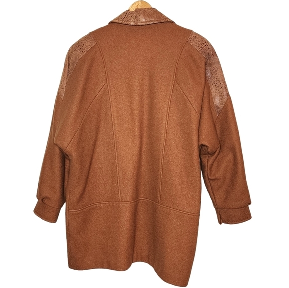 Vintage Havoc Camel Brown Wool Leather coat size 9/10 - Picture 10 of 17